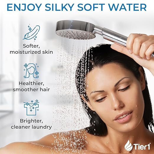 Tier1 Whole House Water Softener System Compact 24,000 Grain High Efficiency Space Saving | Pre-Filled Mineral Tank with 3/4 Cubic feet of Cation Resin | Home Water Filtration System