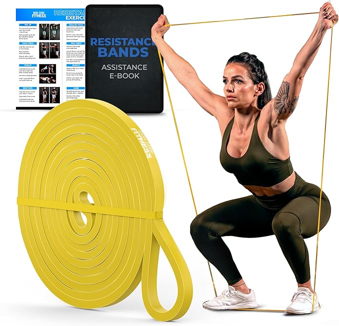 Pull Up Assistance Resistance Bands - Long Loop Power Bands for Men and Women - Strength Power Flexibility Training at Home & Gym - Ebooks & Workout Chart Included by Iron Core Fitness-FlexoryFit