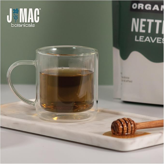 J MAC BOTANICALS Organic Nettle Leaf Herbal Tea - 16 oz (200+ Cups) Certified USDA Organic, Dried stinging nettle tea, 1 Pound Bulk Bag, Urtica dioica-FlexoryFit