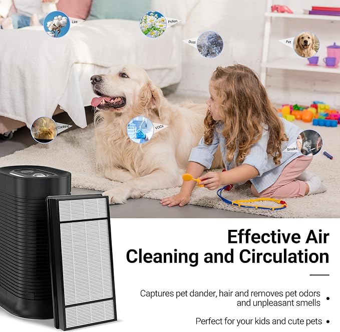 3 HEPA + 6 Carbon Filter Compatible with Honeywell H Filter, True HEPA Replacement Filter H Compatible with Honeywell HRF-H1, HRF-H2, Fits Model HPA050, HPA150, HPA060, HPA160, HHT055, HHT155