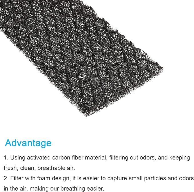 PATIKIL 8.5" x 2" x 0.2" Air Conditioner Foam Filter, 3 Pack Air Filtering Replacement Washable Reusable for Air Conditioning Purifiers, Black