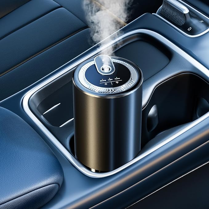 Smart Car Air Freshener with Starry Sky Projection, 50ml Perfume Air Fresheners Diffuser 6 Months Long-Lasting Fragrance for Car, RGB Music-Sync Lights, Auto On/Off Intelligent, 3 Modes, Ocean Scent