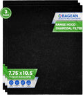 Range Hood Charcoal Filter 7.75” x 10.5” - Fits Broan and Nutone BP58 For 43000 Series Range Hoods - Broan Range Hood Filter Replacement - Carbon Stove Vent Fan Filters Removes Kitchen Odors (3-Pack)