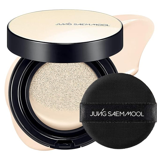 JUNG SAEM MOOL Essential Skin Nuder Cushion 10N Shell Cream 0.49 Fl Oz, No Refill, Natural Radiant Finish Cushion Foundation with Buildable Coverage, Lightweight Texture, Korean Foundation Makeup-FlexoryFit