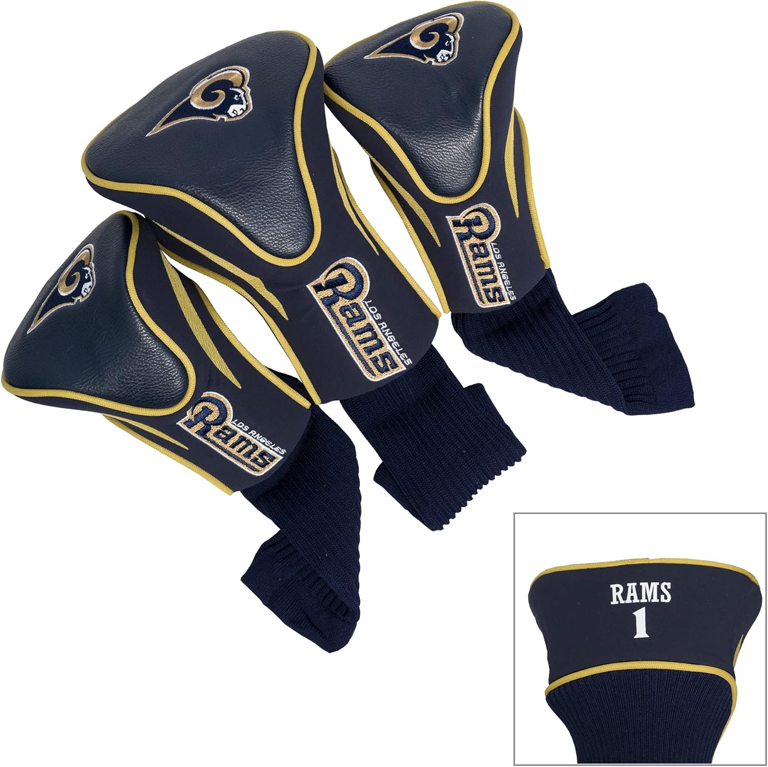 Team Golf NFL Numbered 1, 3, & X, Fits Oversized Drivers, Utility, Rescue & Fairway Clubs, Velour Lined for Extra Club Protection