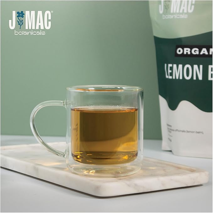 J Mac Botanicals Organic Lemon Balm (16 oz), Loose Leaf Tea, Dried Lemon Balm Tea, herbal Infusion, Lemon balm leaves, melissa officinalis tea, Certified USDA Organic-FlexoryFit