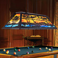 TOCHIC 48” Vintage Pool Table Light, 6-Light Farmhouse Dining Room Chandelier, Billiards Light Fixture with Tiffany-Style for Game Room Kitchen Island Chandelier Man Cave Club Bar