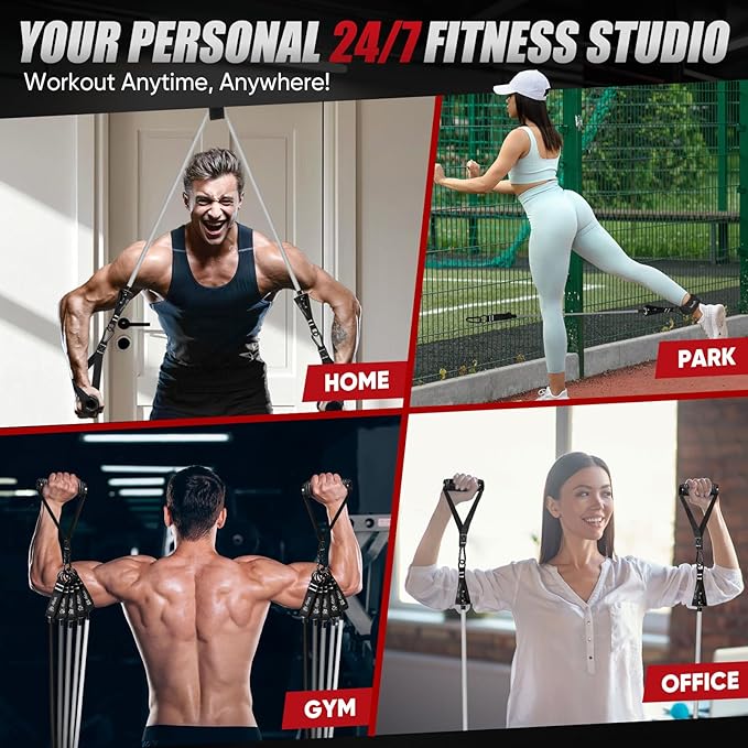 HPYGN Resistance Bands, Exercise Bands for Working Out, Workout Bands Men, Fitness Band with Handle, Door Anchor, Home Gym Equipment for Musle Training, Physical Therapy, Strength Training, Shape Body-FlexoryFit