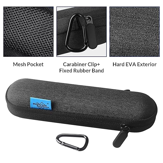 Membrane Solutions 2Pcs Personal Water Filter Straw with A Storage Case Travel Carrying Bag Portable Water Filtration Carrier, Hard Shockproof EVA, for Camping, Hiking, Water Purifier Survival