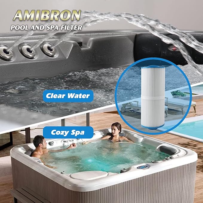 5CH-502 Replaces Marquis Spa Filter, Compatible with PPM50SC-F2M, FC-0195, Marqui spa 20041, 20091, 370-0237 2" Male Fine Thread 50 sq.ft. C-5303 Model Hot Tub Filter 2 Pack