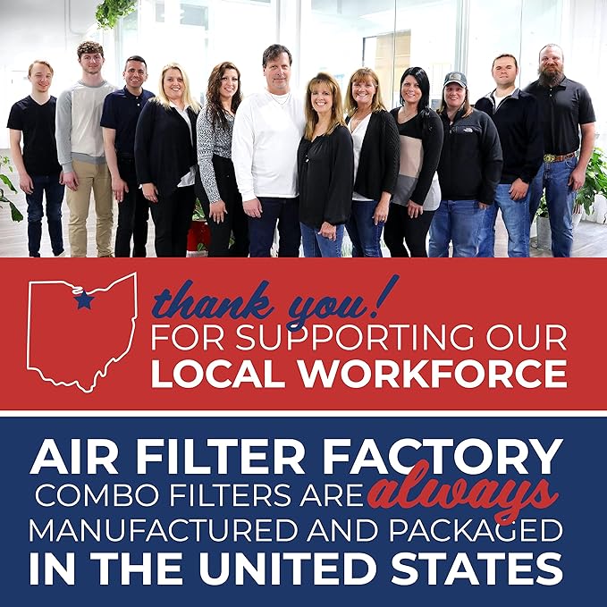 Air Filter Factory Range Hood Filter BPQTF, 99010317, QT2000, WA6500, WA65F, S99010317 Replacement For Broan Nutone Aluminum Grease Mesh Charcoal Carbon Combo Filter 11-1/4" X 11-5/8" X 3/8" 2-Pack