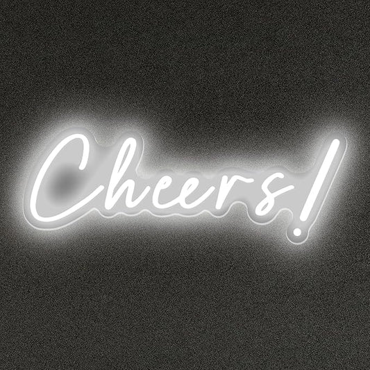 Cheers Neon Signs Cheer Sign for Bar Light Sign for Wall Decor USB Powered Neon Sign for Bar Club Gaming Room Home Birthday Party Decor Sign Gift White (18.5 * 6.69in)-FlexoryFit