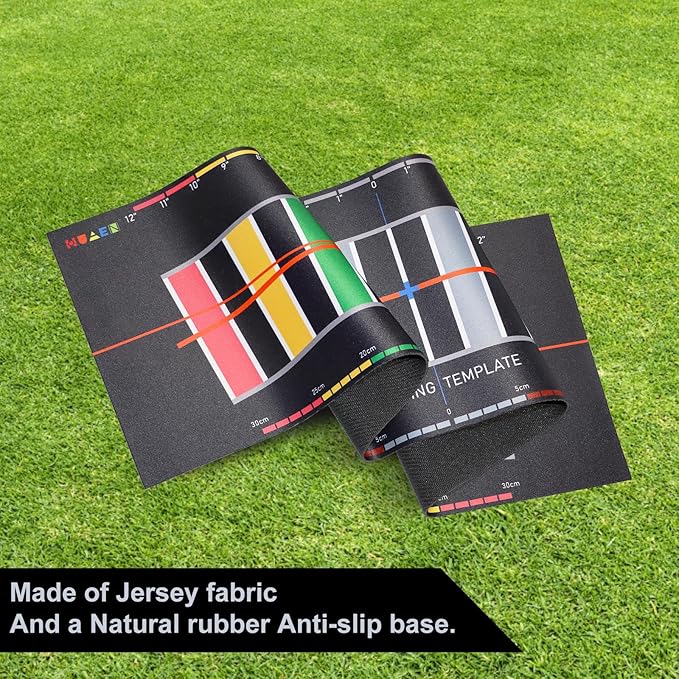 Practice Golf Putting Mat - Training Aid with Alignment Tour Aim and Putting Arc Set