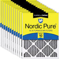 Nordic Pure 12x12x1 (11 3/4 x 11 3/4 x 3/4) Furnace Air Filters MERV 10 Pleated Plus Carbon 12 Pack
