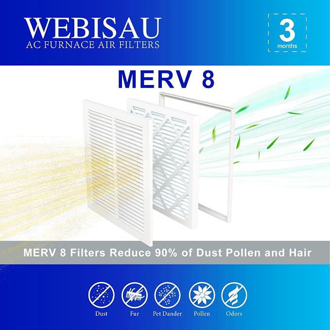 12x12x1 Air Filter MERV 8 MPR 600 6Pack Furnace Filters Pleated HVAC AC Furnace - Image 3
