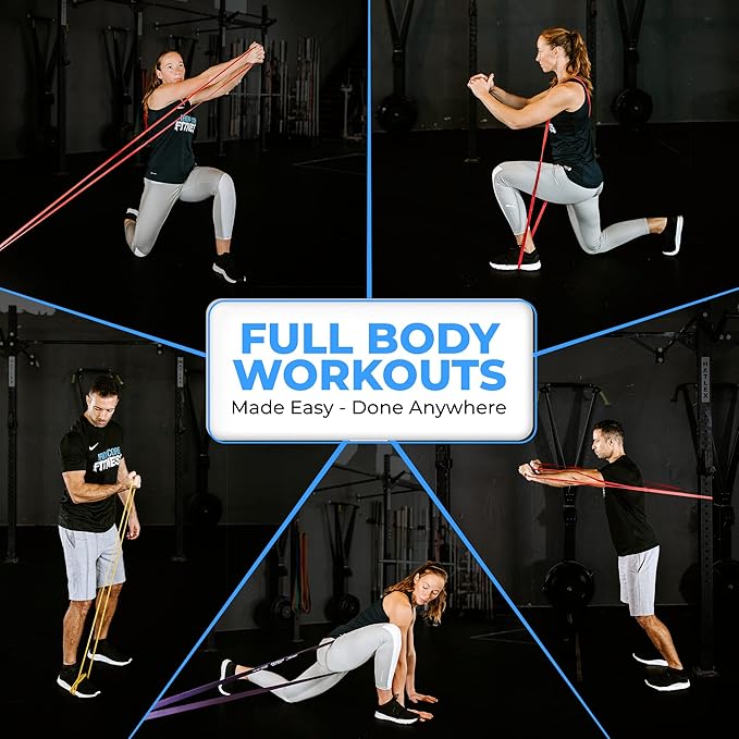 Pull Up Assistance Resistance Bands - Long Loop Power Bands for Men and Women - Strength Power Flexibility Training at Home & Gym - Ebooks & Workout Chart Included by Iron Core Fitness-FlexoryFit