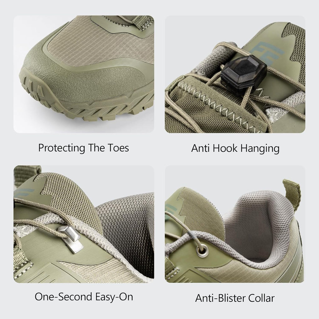 FREE SOLDIER Men's Trail Running Hiking Tactical Shoes - Breathable Lightweight Non-Slip Outdoor Sneakers for Walking Gym Backpacking Athletic Shoes