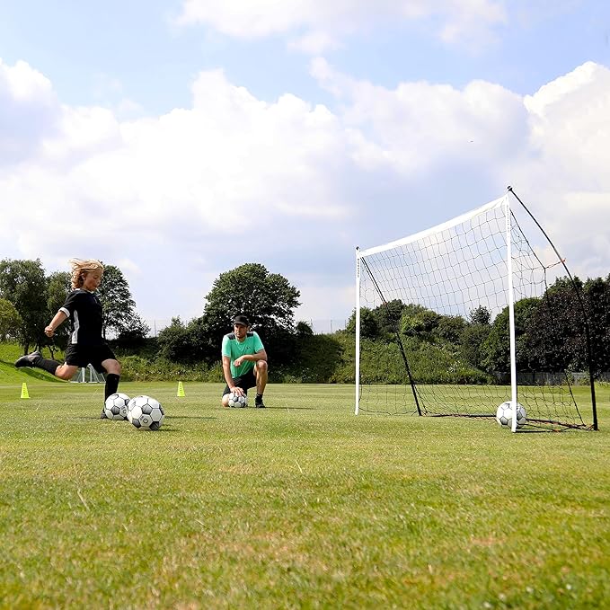 QUICKPLAY Kickster Soccer Goal Range – Ultra Portable | Quick and Easy Set Up | Includes Net and Carry Bag | Available in 7 Sizes | Backyard Soccer Net for Kids & Adults [Single Goal]