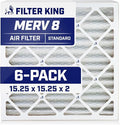 Filter King 15.25x15.25x2 Air Filter | 6-PACK | MERV 8 HVAC Pleated A/C Furnace by FilterKing