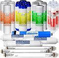 iSpring F31KU75 NSF Certified 3-Year Reverse Osmosis Water Filter Replacement Cartridge Set for 7-Stage 75 GPD RO Water Filtration Systems w/Alkaline Mineral & UV Filters Fits RCC7AK-UV, 31 Piece