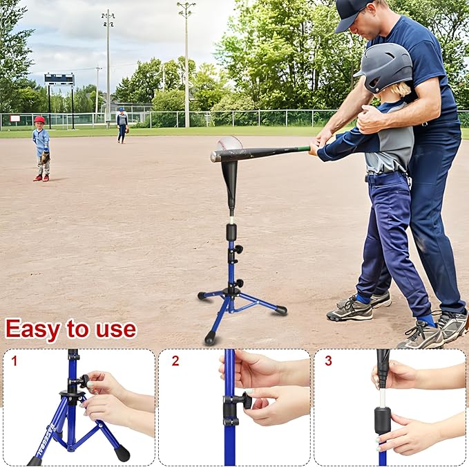 Baseball Tee for Kids,Youth Stand Set,Teeball Set,Youth Baseball,Softball Batting Tee Set,Easy Adjustable Height