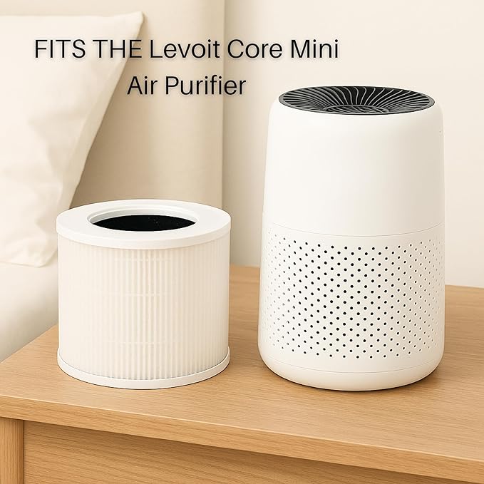 Nispira Core Mini Filter Replacement For Levoit Core Mini Air Purifier 3-in-1 HEPA Activated Carbon Aller-gen Removers Smoke, Dust, VOCs Chemcial Part Core Mini-RF, 3 Packs