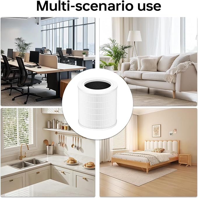 Replacement Filter Compatible with A2001 Air Filter, 3-In-1 Activated Carbon Filter, High Efficiency Filtration,Compared to Part #AF-2001, 2 Packs