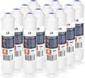 Aquaboon Inline Water Filter for Refrigerator 12-Pack of Inline Post/Carbon Polishing Water Filter Catridge for Reverse Osmosis System Standard Size (Jaco fitting)