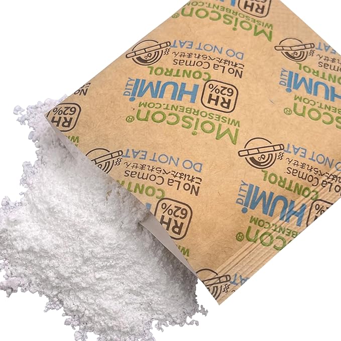 62% Size 8 Two-Way Humidity Control Packs, 75 Pack 8 Gram for Storing 1 oz, Moisture Control Packets Individually Wrapped