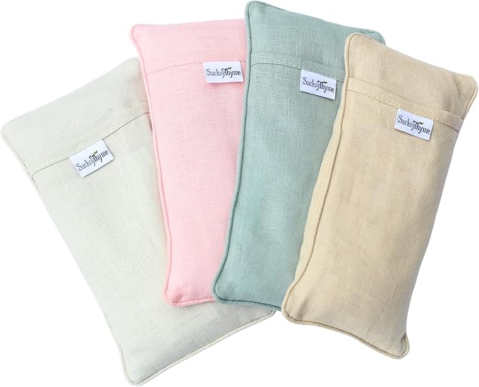 Organic Linen Eye Pillow - Lavender & Flaxseed for Relaxation, Yoga, Stress Relief - Microwavable Heating Pad & Cool Compress - Made in USA - Gifts for Meditation-FlexoryFit