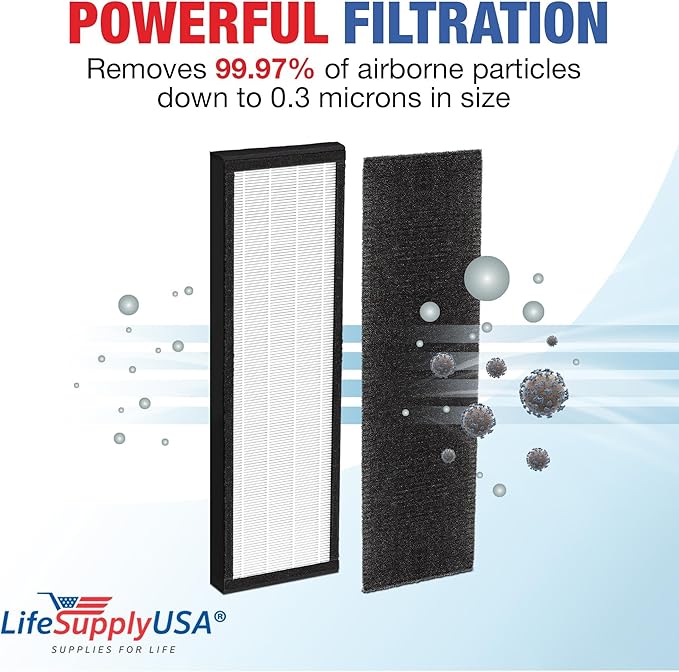 2 True HEPA Filters “Filter B” FLT4825 | Compatible with GermGuardian AC4825, AC4300, AC4900, AC4850 & AC4800 Series Air Purifiers by LifeSupplyUSA