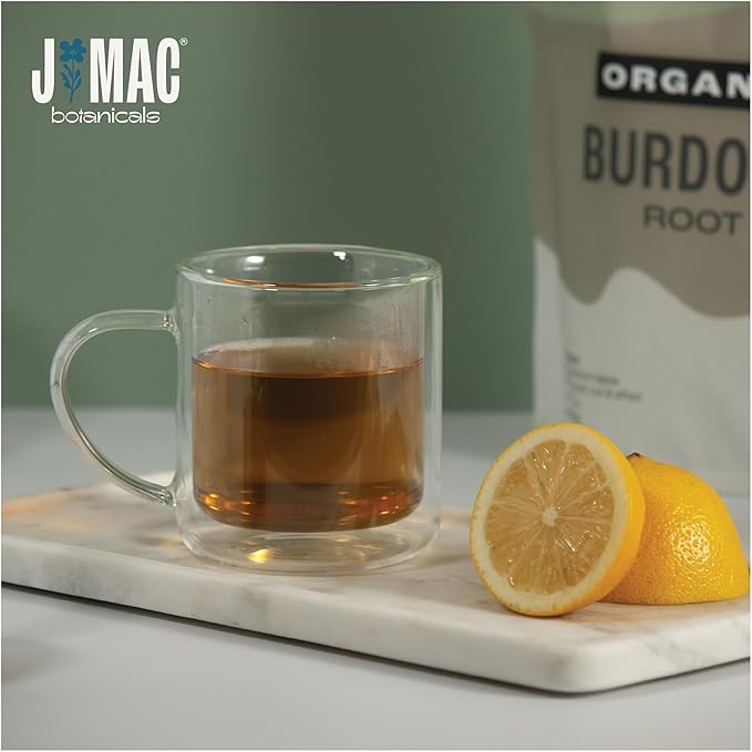 J Mac Botanicals, Organic Burdock Root Tea (16 oz), Certified USDA Organic Burdock Root herb, fresh dried herb from Eastern Europe-FlexoryFit