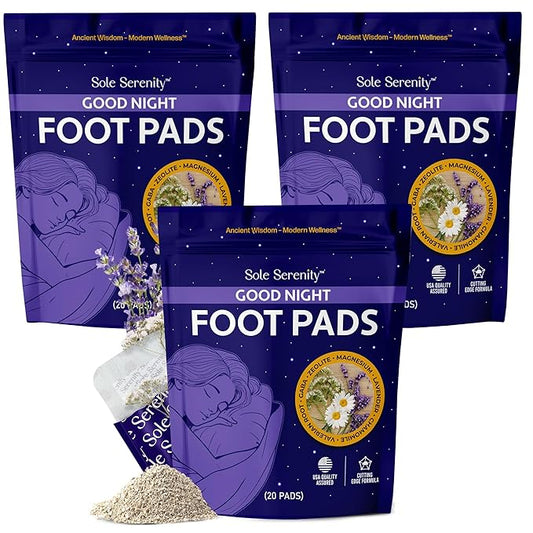 Sole Serenity Good Night Foot Pads, Foot Spa for Tired Feet (Good Night - 3 Pack)