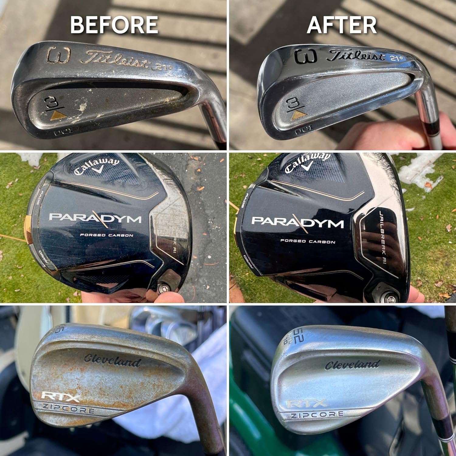Club Doctor Golf Club Polish, Made in USA for Golfers, Restores, Shines, Polishes - Works on Drivers, Irons, Putters, Woods