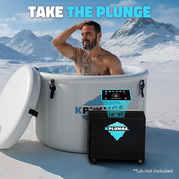 All-In-One Cold Plunge Chiller for Ice Bath | Gale Series 3/4 HP Water Chiller and Heater with WiFi, App and Touch Control, Ozone, Water Filter, Chiller for Indoor/Outdoor Use - Black