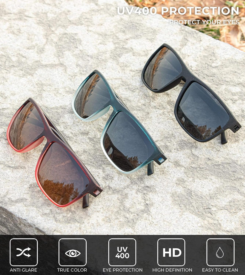 KALIYADI Polarized Sunglasses for Men, Lightweight Sun Glasses with UV Protection for Driving Fishing Golf