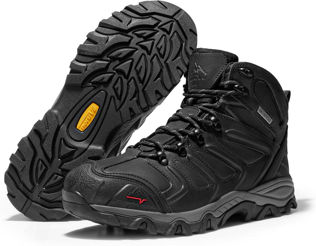 NORTIV 8 Men's Ankle High Waterproof Hiking Boots Outdoor Lightweight Shoes Trekking Trails Armadillo