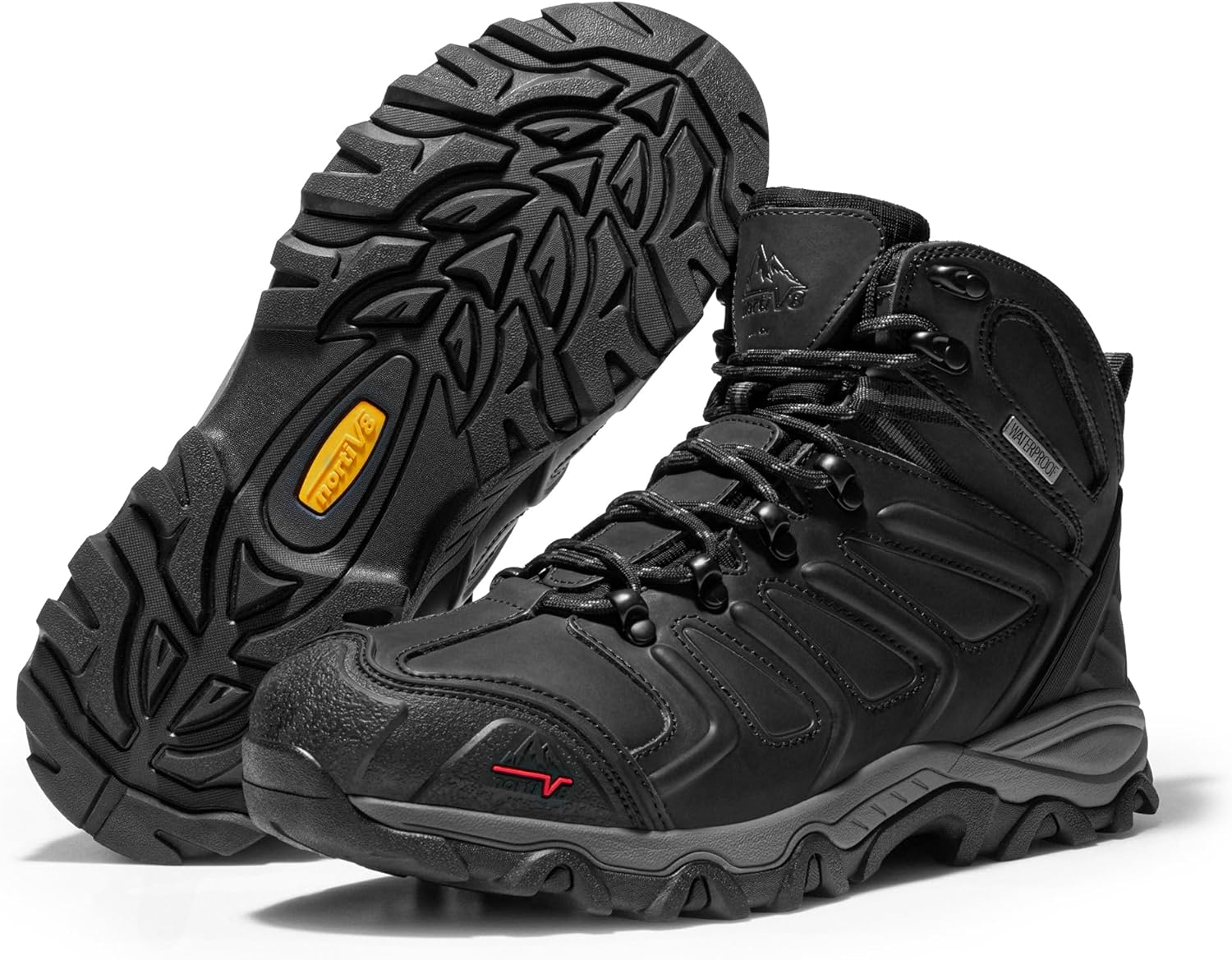 NORTIV 8 Men's Ankle High Waterproof Hiking Boots Outdoor Lightweight Shoes Trekking Trails Armadillo