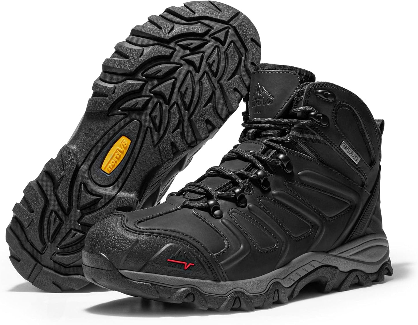 NORTIV 8 Men's Ankle High Waterproof Hiking Boots Outdoor Lightweight Shoes Trekking Trails Armadillo