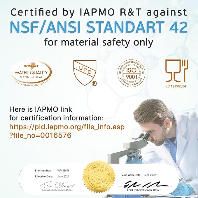 Ronaqua 20 Micron Sediment Water Filter Cartridge 10"x2.5", NSF Certified, 4-Layer Filtration for any 10-inch RO Units & Whole House Systems, Compatible with Culligan P5, AP110, WHKF-GD05, 6 Pack