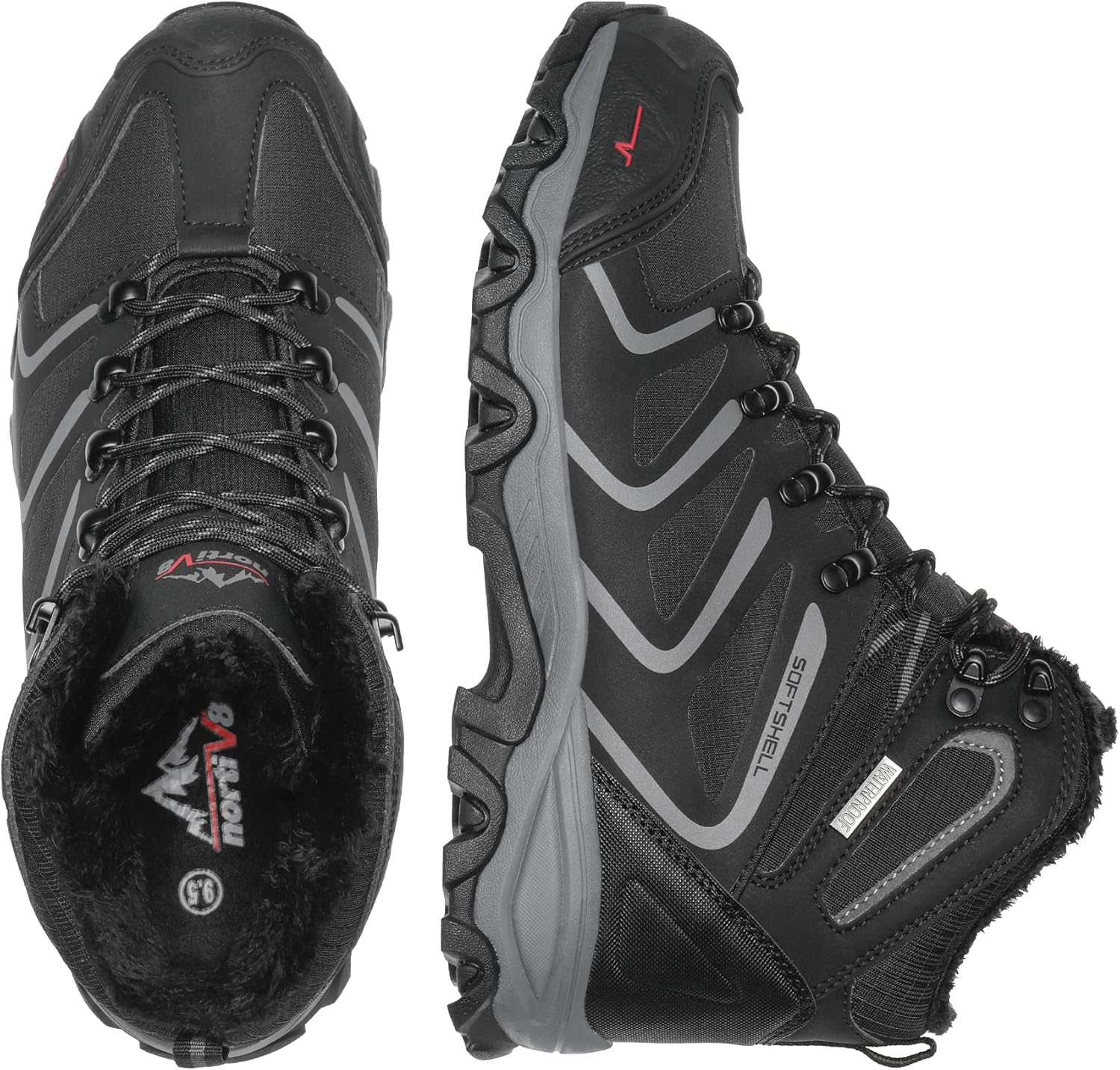 NORTIV 8 Men's Ankle High Waterproof Hiking Boots Outdoor Lightweight Shoes Trekking Trails Armadillo