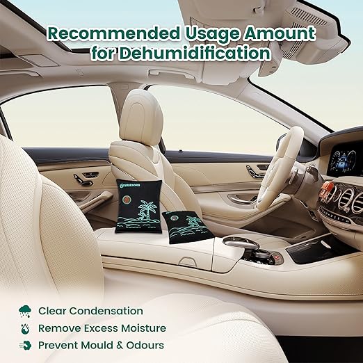 6 x 500 Gram Rechargeable Silica Gel Desiccant Packs, Microwave Reactivated Moisture Absorbers, Color Indicating Reusable Dehumidifier for Car, Closet, Basement, Garage