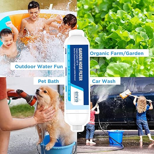 Envig Catalytic Carbon KDF Inline Garden Hose Filter, Chloramine, Chlorine, VOCs & Chemicals Removal for Hydroponics, Microgreens, Organic Gardening, Pet, and Healthy Outdoor Living (Pack of 2)