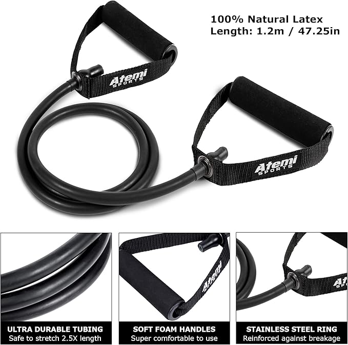 Resistance Bands with Handles and Door Anchor, Gym Resistance Tubes for Strength Training, Exercise Bands for Working Out, Physical Therapy, Home Workouts, Pilates & Crossfit-FlexoryFit