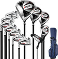 PGM Men's Oversea 9/12 Pieces Complete Golf Club Set with High-Strength Thin Face Design 460cc Driver High Forgiveness Ideal for Beginners