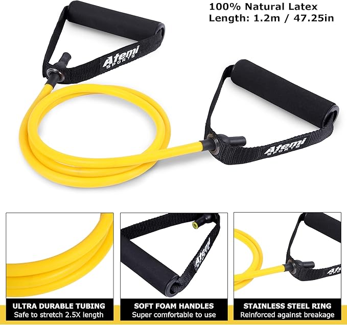 Resistance Bands with Handles and Door Anchor, Gym Resistance Tubes for Strength Training, Exercise Bands for Working Out, Physical Therapy, Home Workouts, Pilates & Crossfit-FlexoryFit