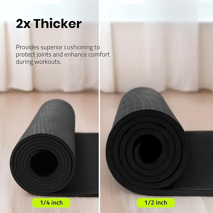 Extra Wide Yoga Mat for Men Women (72"L x 36"W) Non Slip Fitness & Exercise Mat with Alignment Marks for Yoga, Pilates, Floor Workouts-FlexoryFit