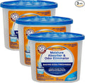 Arm & Hammer Clean Burst Moisture Absorber and Odor Eliminator Tubs, 14 oz, 3 Pack, Attract and Trap Excess Moisture, Eliminate Musty Odors, Convenient and Effective, White