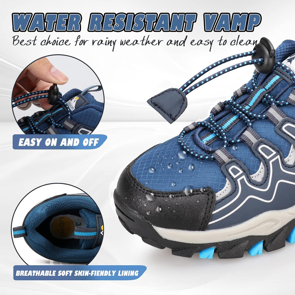 UOVO Boys Girls Kids Sneakers Hiking Running Outdoor Walking Tennis Shoes Waterproof Non Slip Fashion Sneakers(Little/Big Kids