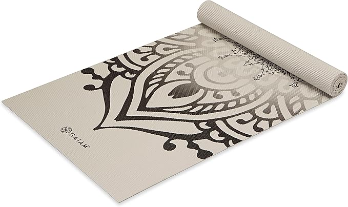 Gaiam Yoga Mat - Premium 5mm Print Thick Non Slip Exercise & Fitness Mat for All Types of Yoga, Pilates & Floor Workouts (68" x 24" x 5mm)-FlexoryFit